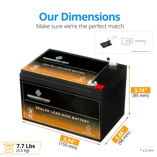 Chrome Battery 12V 14AH SLA Replacement Battery
