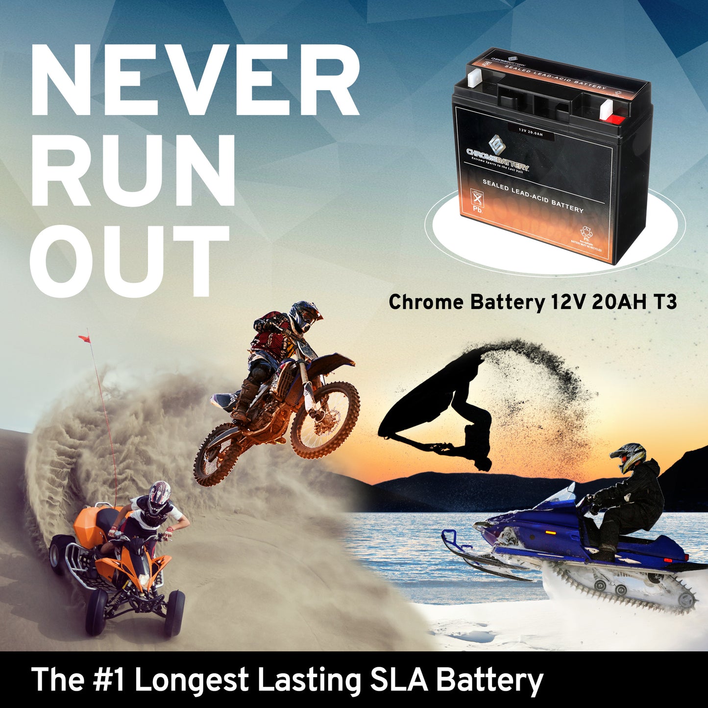 12V 20AH Sealed Lead Acid (SLA) Battery - T3 Terminals