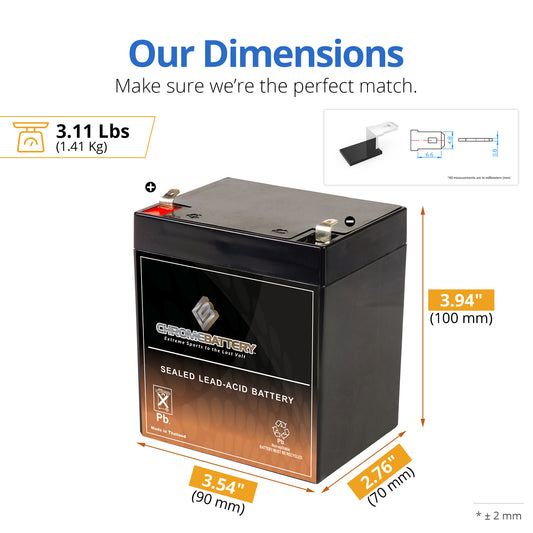 Chrome Battery 12V 6 SLA Battery
