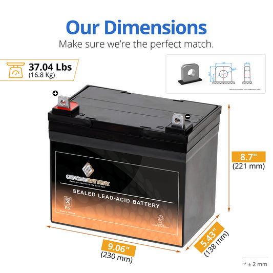 Chrome Battery Rechargeable 12V 55Ah AGM Deep Cycle Battery