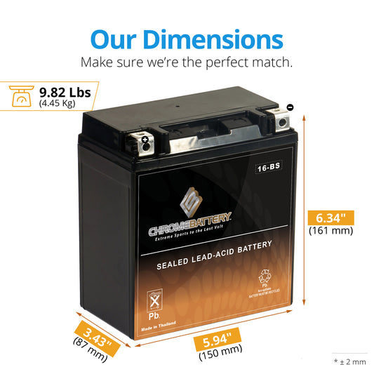 YTX16-BS High Performance Power Sports Battery