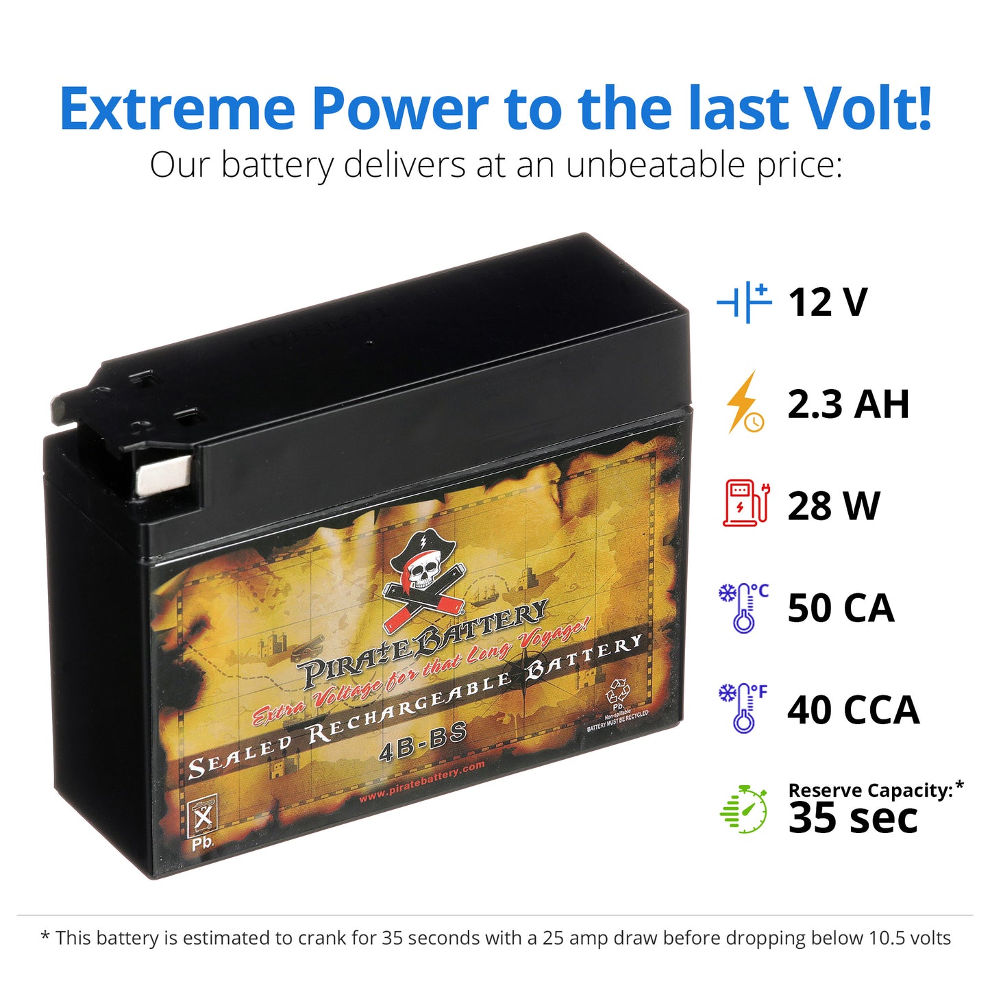 YT4B-BS High Performance Power Sports Battery