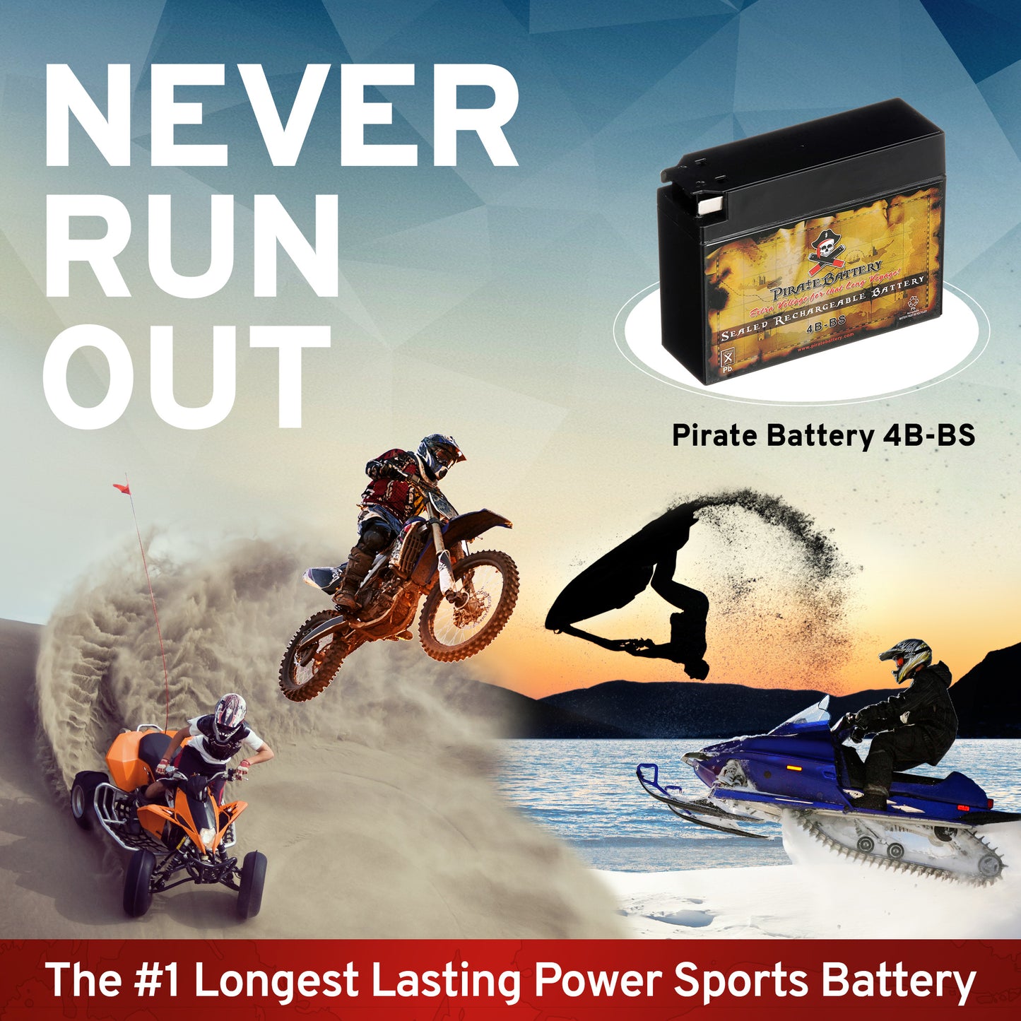 YT4B-BS High Performance Power Sports Battery