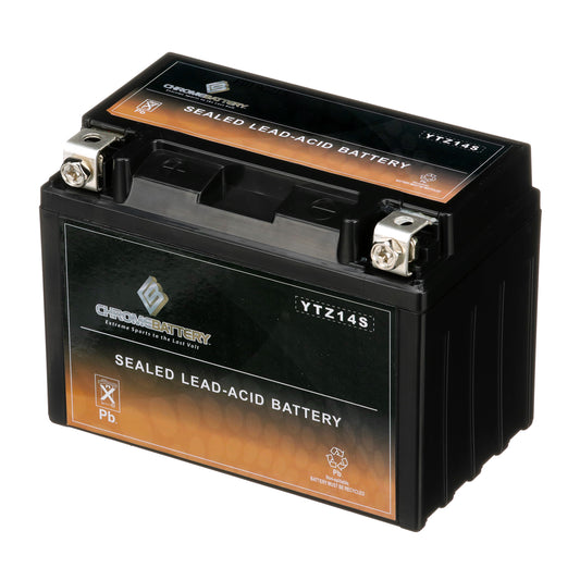 YTZ14S-BS  Chrome Battery High Performance Power Sports Battery