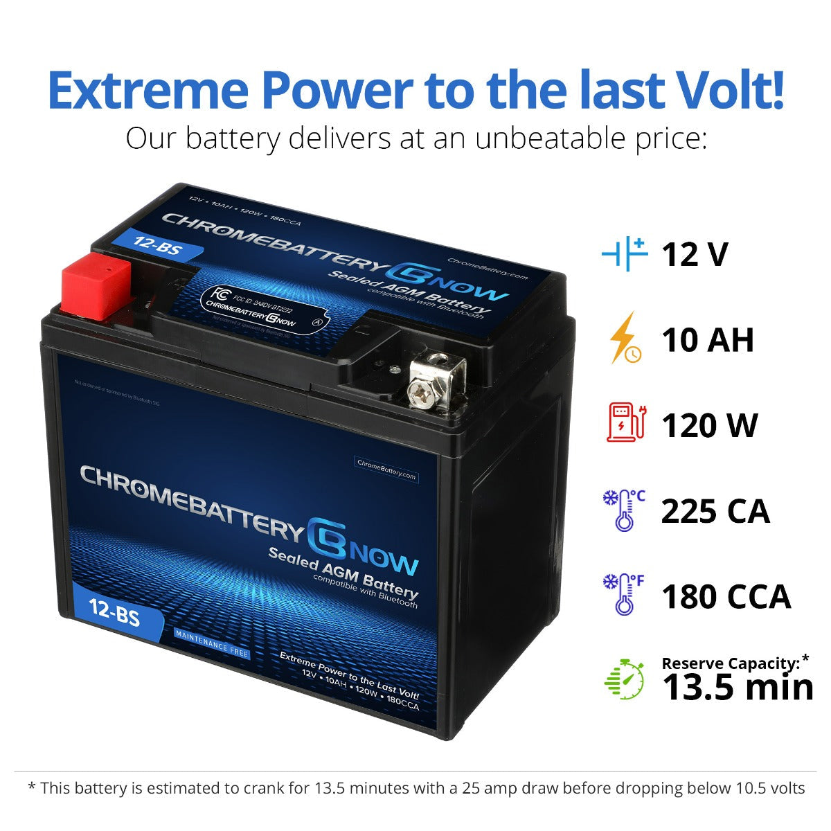 YTX12-BS Intelligent Bluetooth Enabled Motorcycle Battery