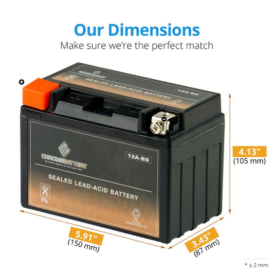 Refurbished YTX12A-BS High Performance Sports Battery