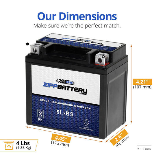 YTX5L-BS High Performance Power Sports Battery