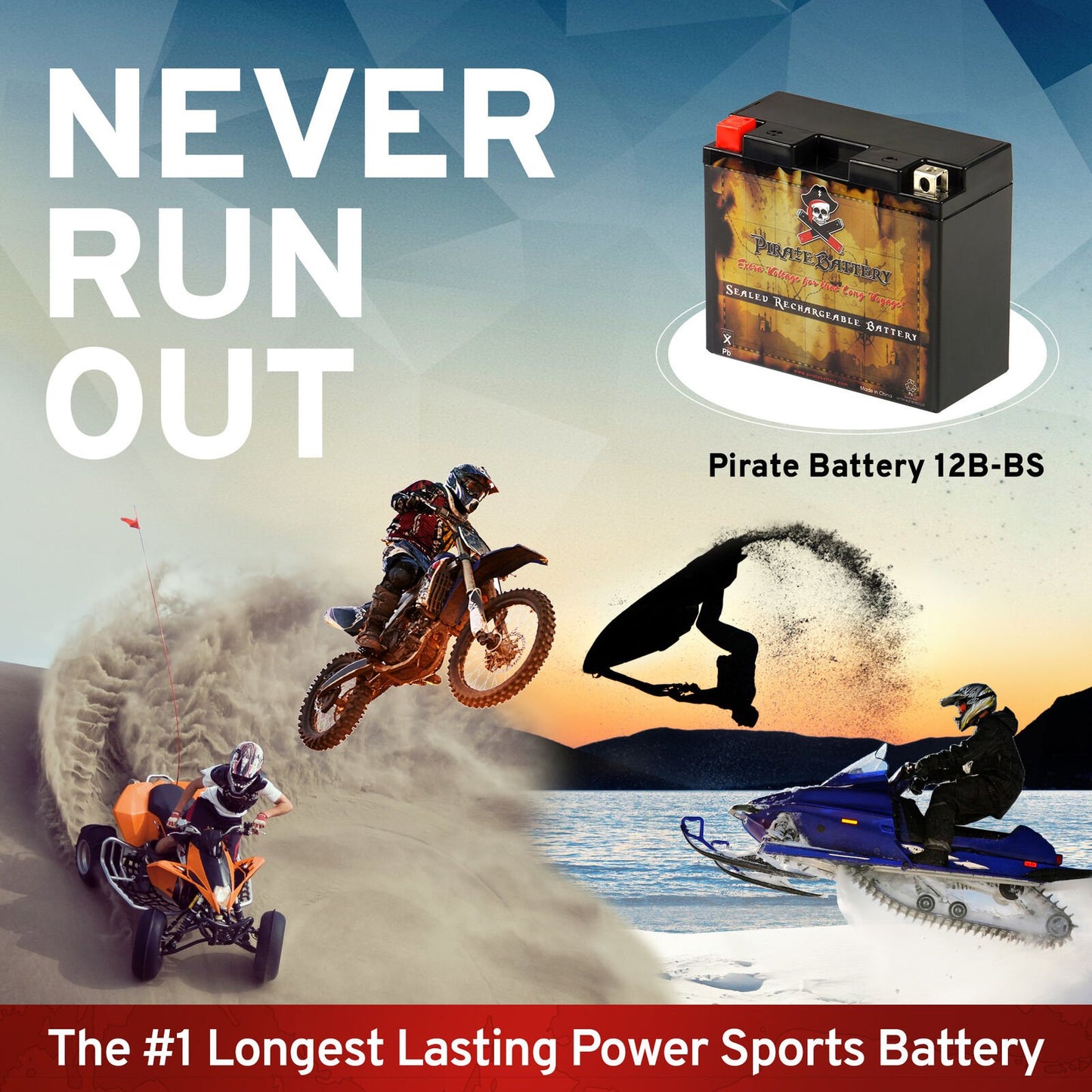 YT12B-BS AGM Rechargeable Motorcycle Battery