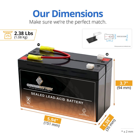 RBC3 Replacement Battery 6 Volt 12 Amp