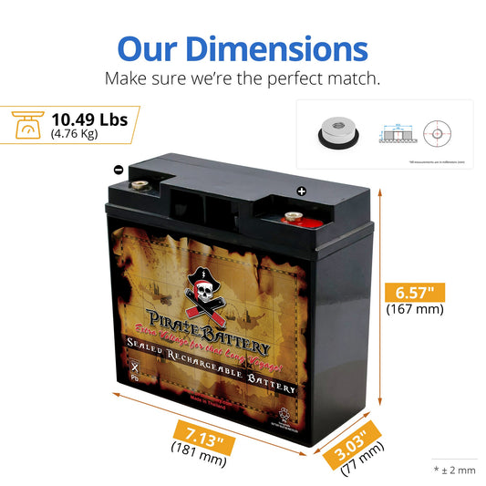 Pirate Battery 12V 18AH T6 Batteries