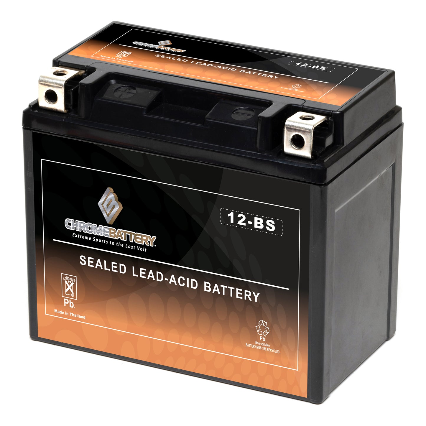 Chrome Battery YTX12-BS High Performance Power Sports Battery