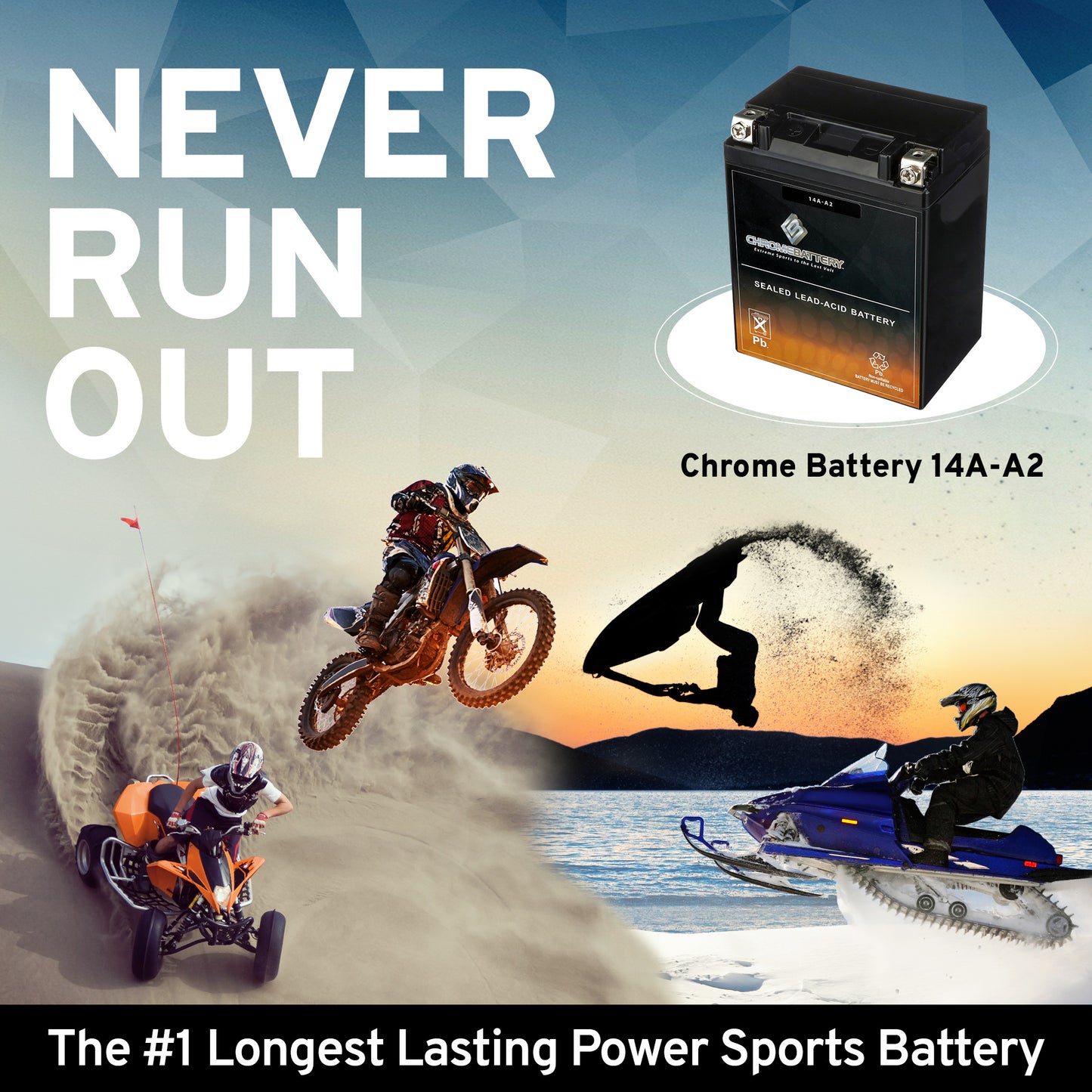 YB14A-A2 Chrome Battery High Performance Battery