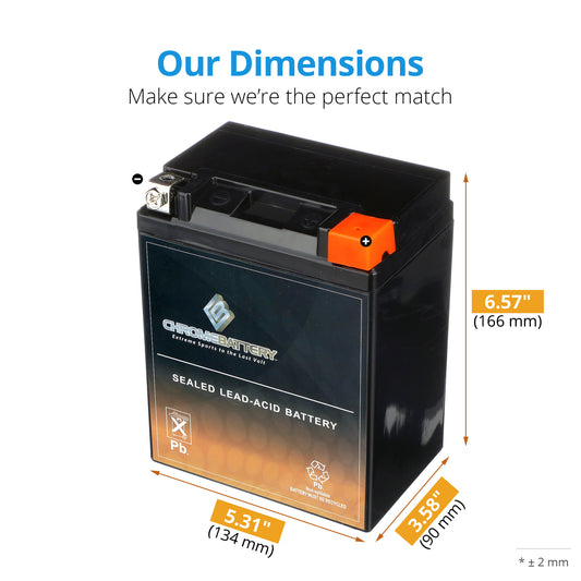 Chrome Battery - YB14L-A2 AGM Battery