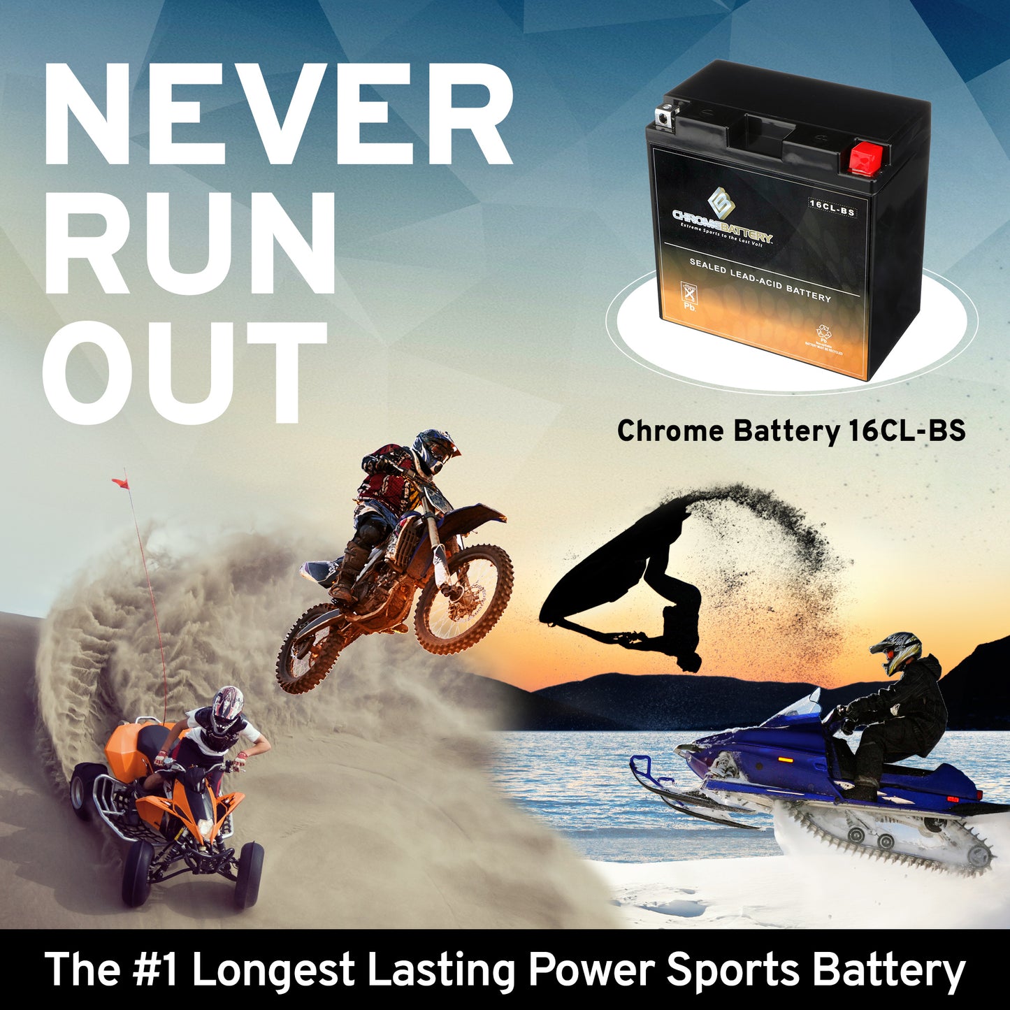 YB16CL-BS - M3230L Motocross Battery