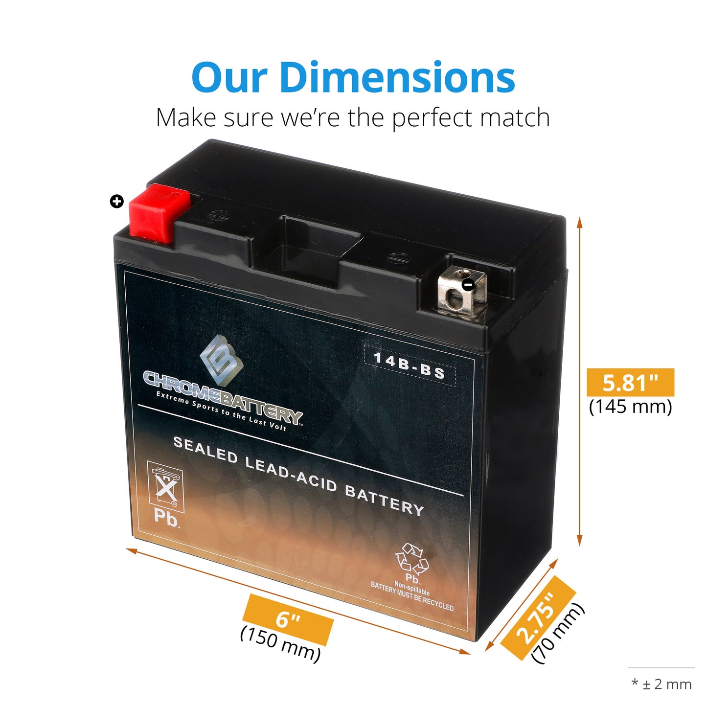 YT14B-BS High Performace Power Sports Battery