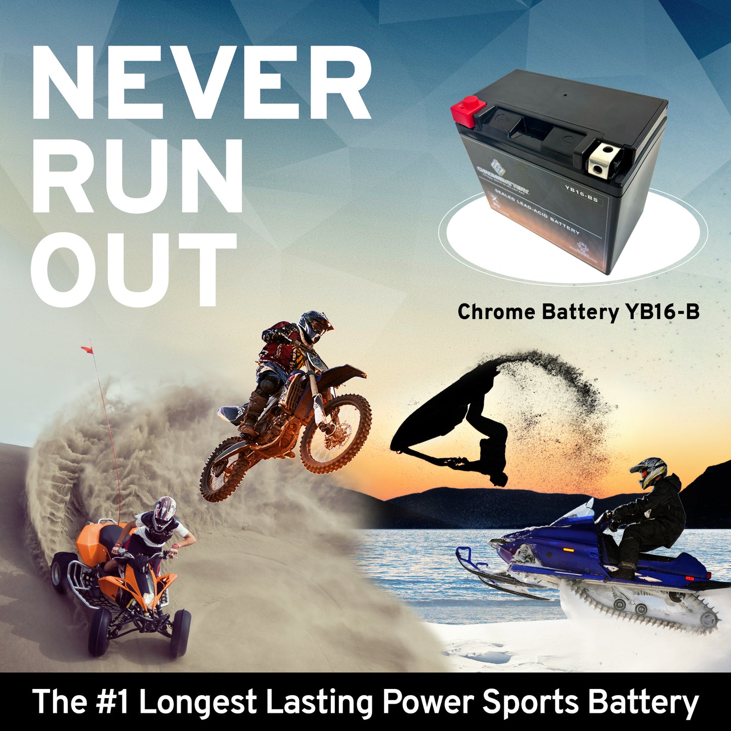 YB16-B High Performance Power Sports Battery