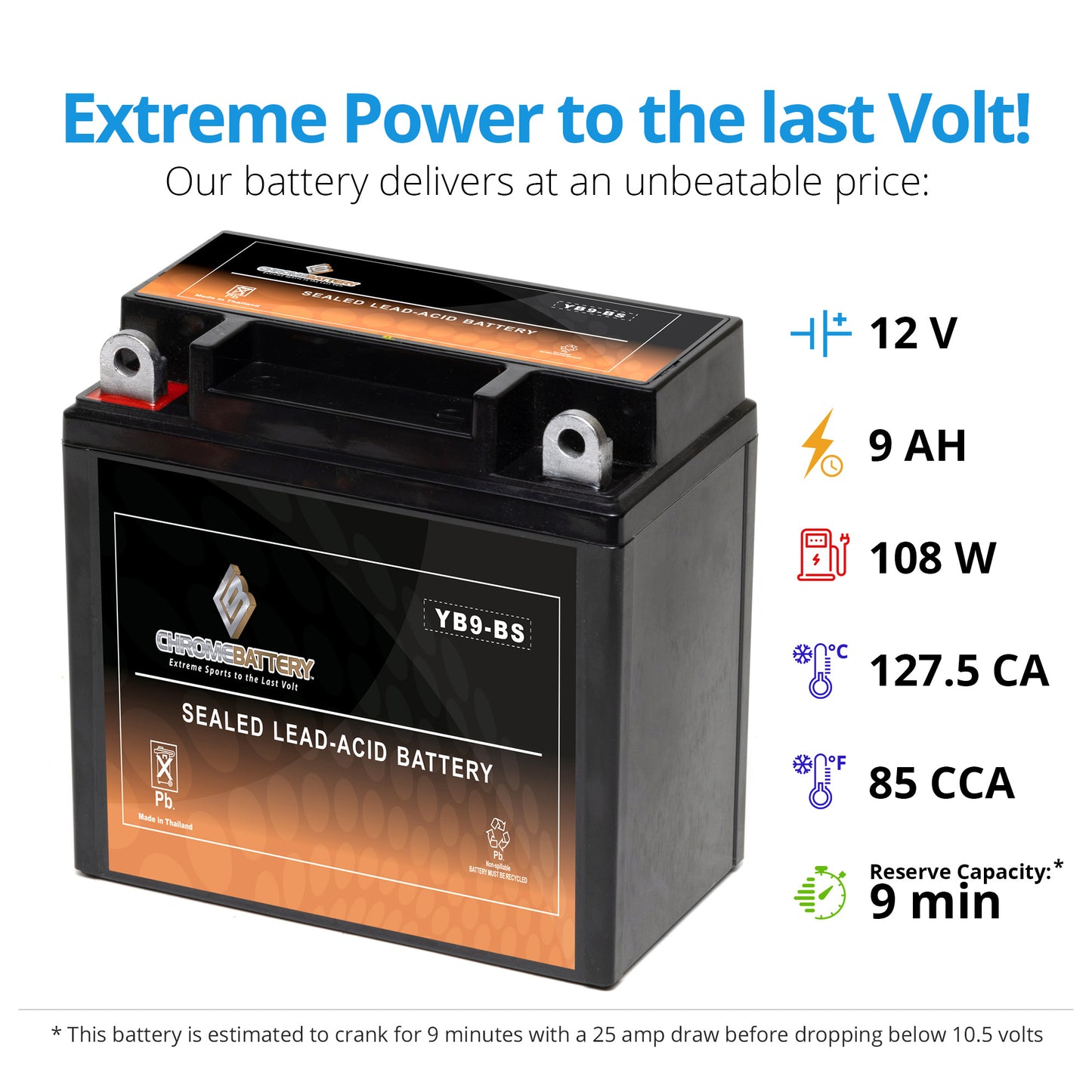 YB9-BS Sealed Maintenance Free Rechargeable Scooter Battery