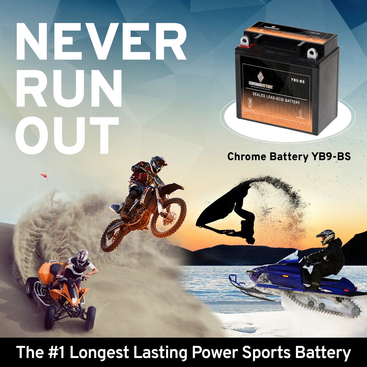 YB9-BS Sealed Maintenance Free Rechargeable Scooter Battery