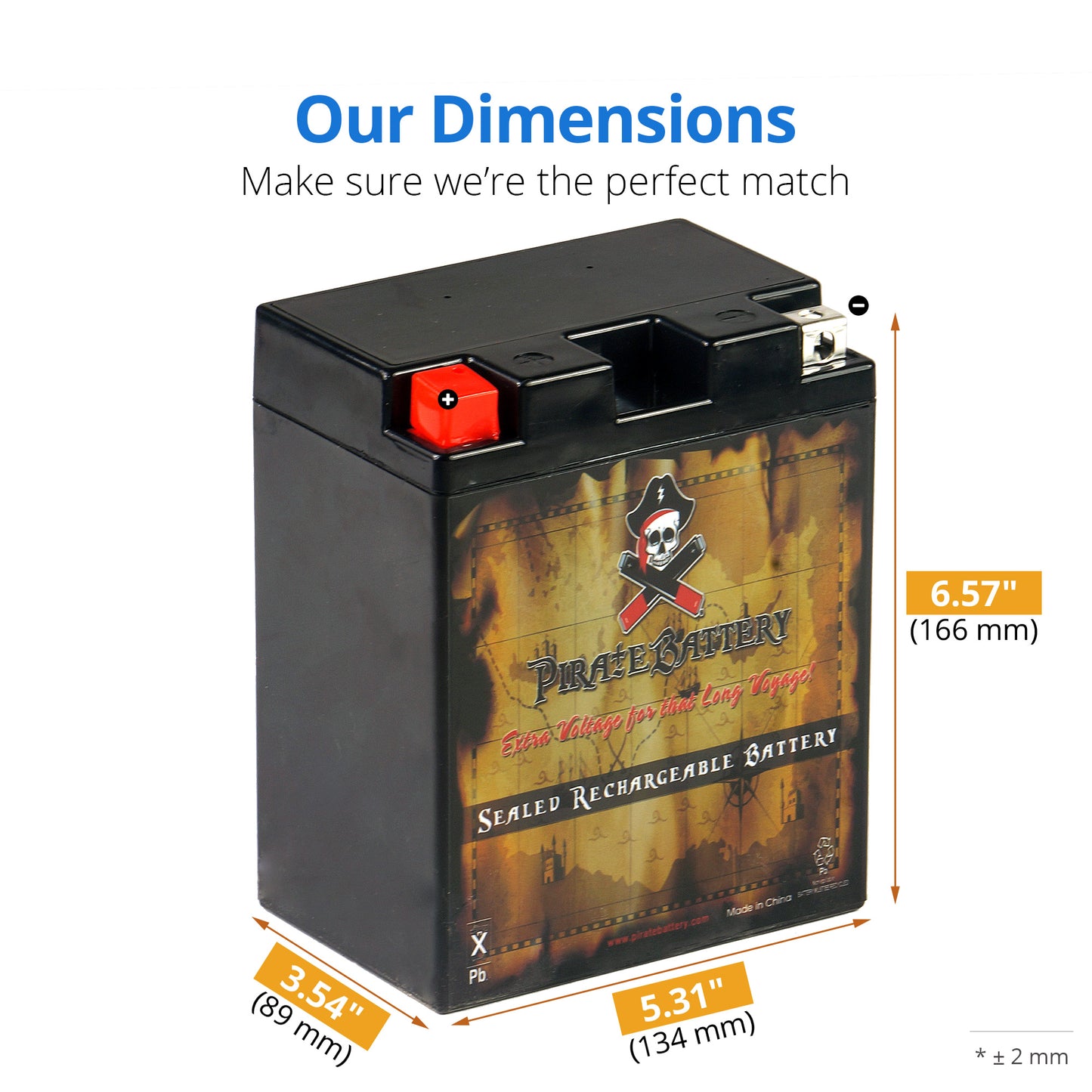 YTX14AH-BS High Performance Power Sports Battery