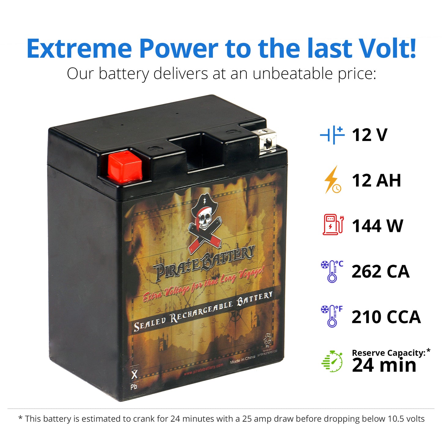 YTX14AH-BS High Performance Power Sports Battery