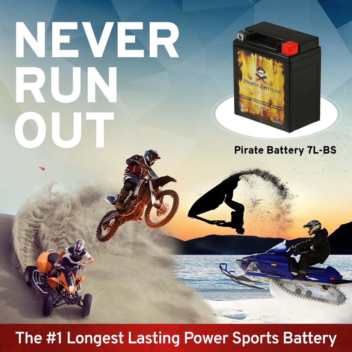 YTX7L-BS High Performance Power Sports Battery