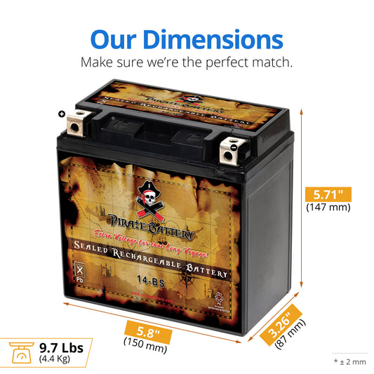 YTX14-BS High Performance Power Sports Battery