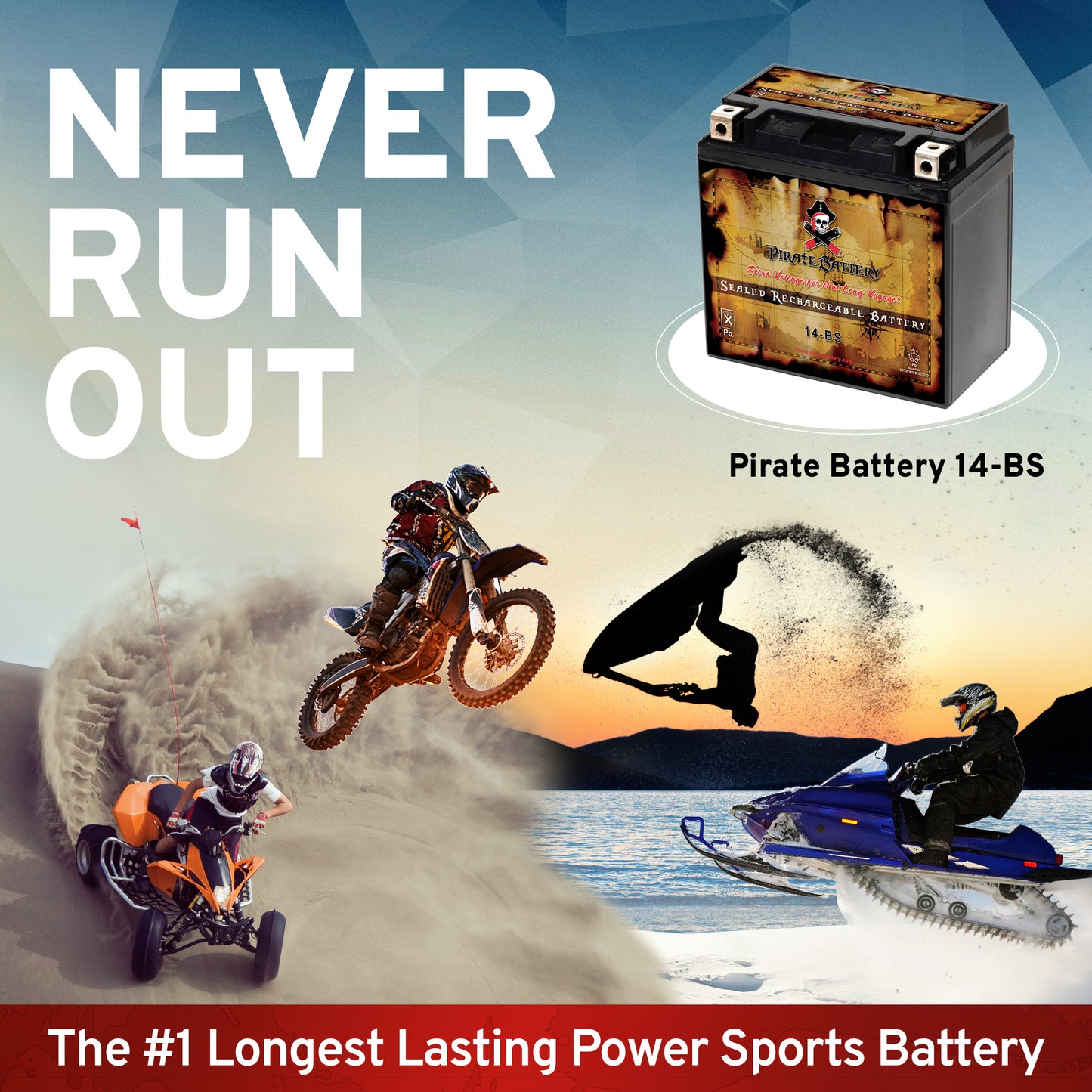 YTX14-BS High Performance Power Sports Battery