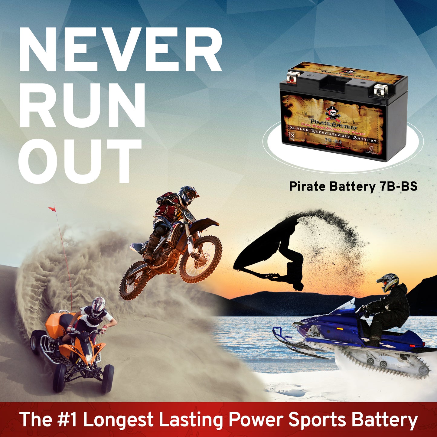 YT7B-BS High Performance Power Sports Battery