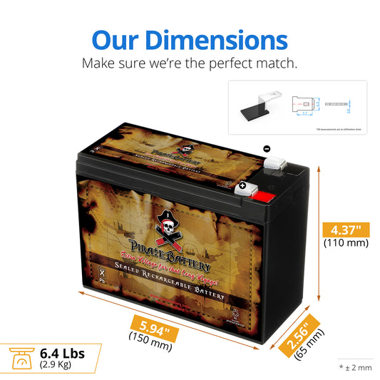 12V 10AH Sealed Lead Acid (SLA) Battery - T2 Terminals