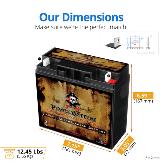 12V 20AH Sealed Lead Acid (SLA) Battery - T3 Terminals