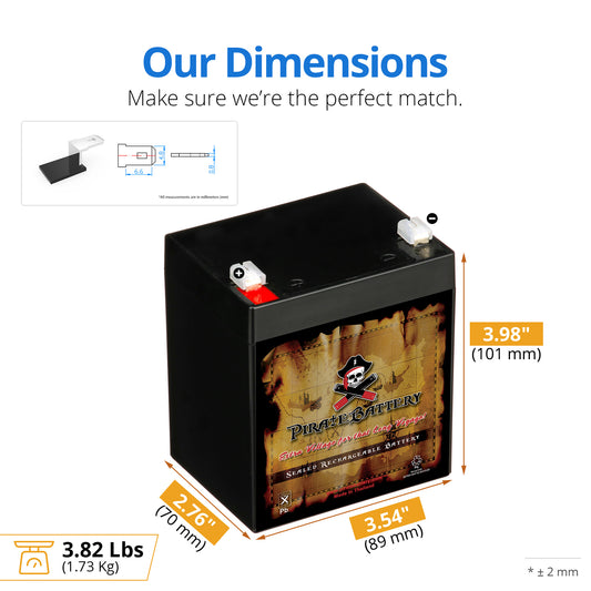 12V 4.5AH Sealed Lead Acid (SLA) Battery - T1 Terminals