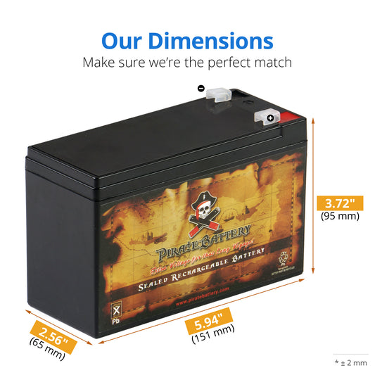 12V 8AH Sealed Lead Acid (SLA) Battery - T2 Terminals