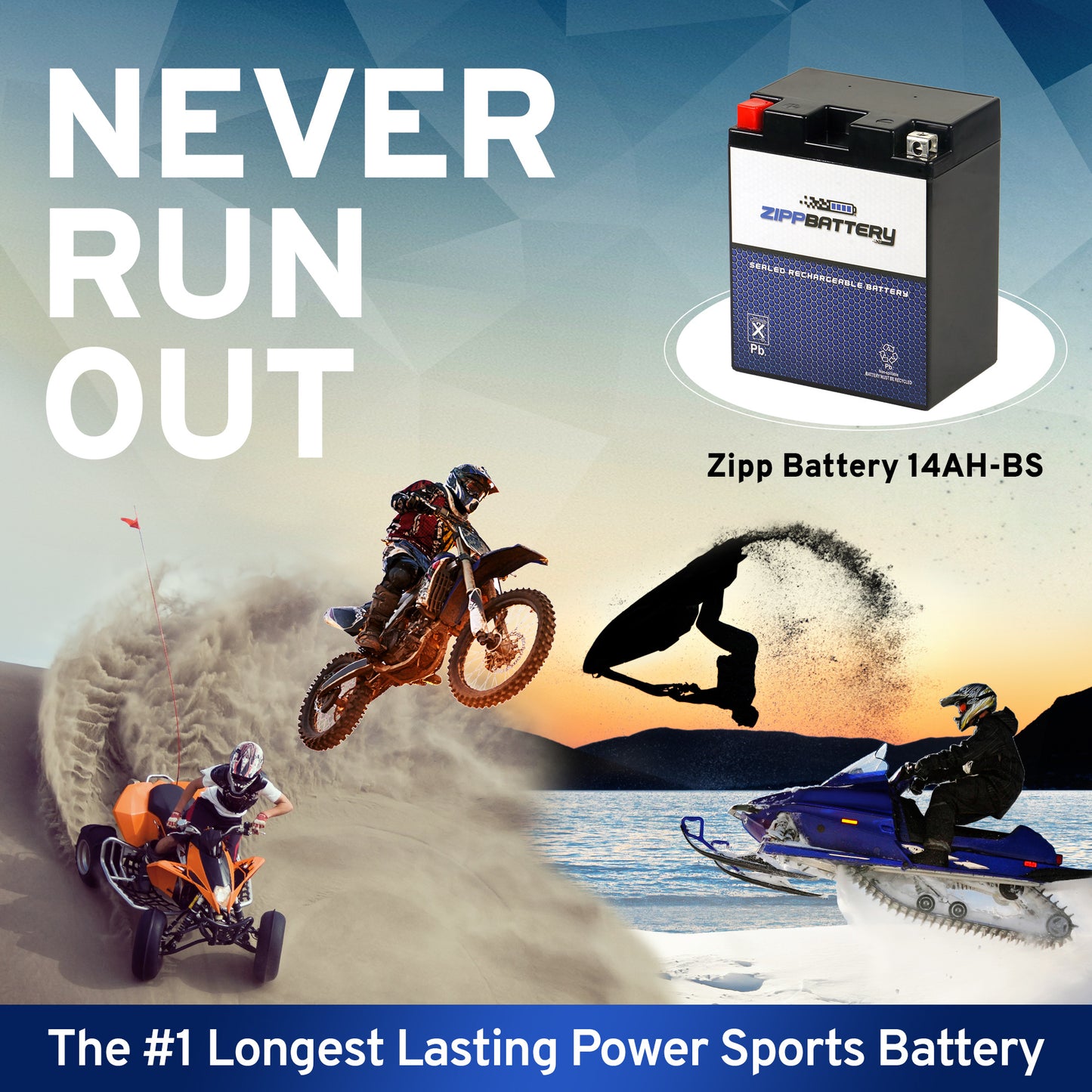YTX14AH-BS High Performance Power Sports Battery
