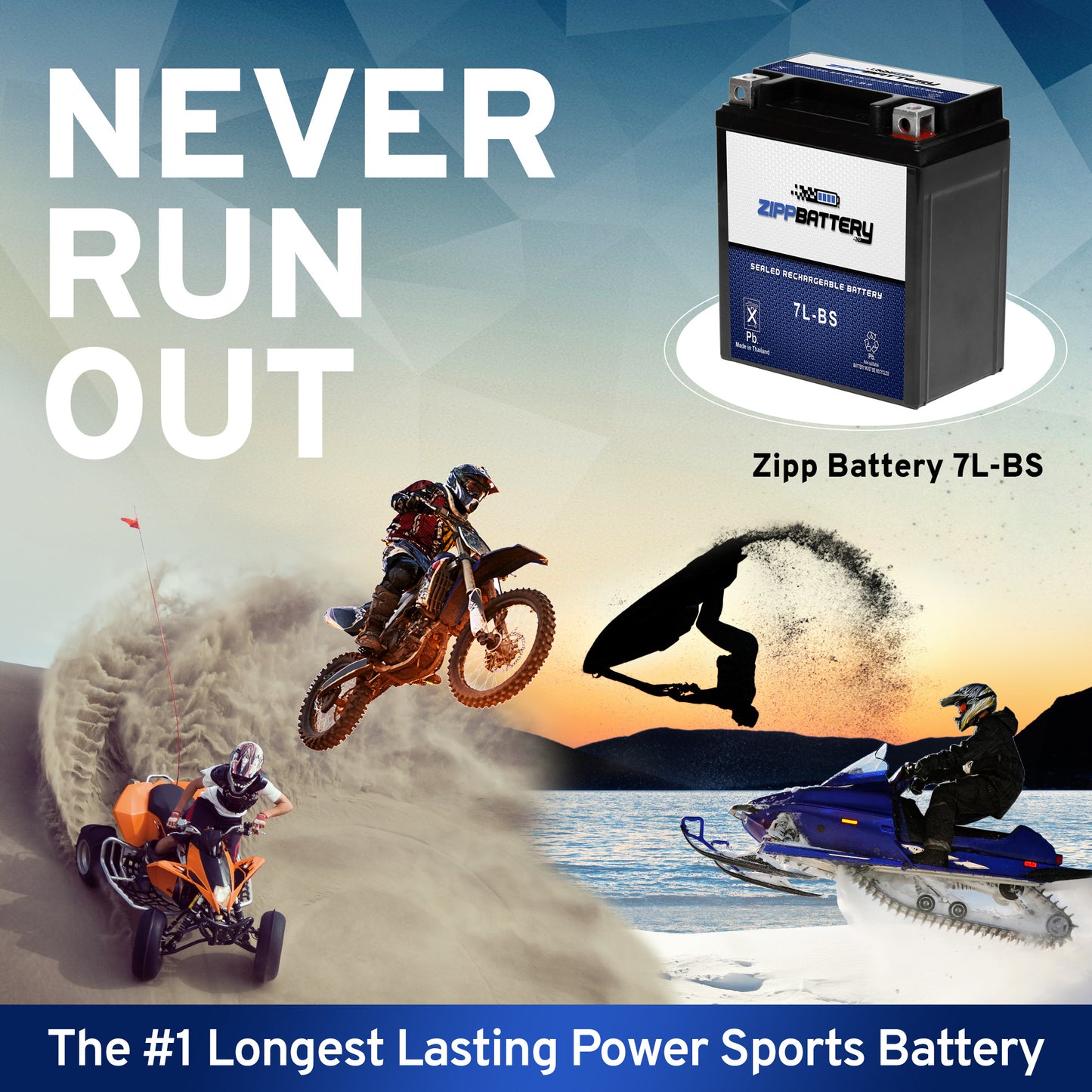 YTX7L-BS High Performance Power Sports Battery