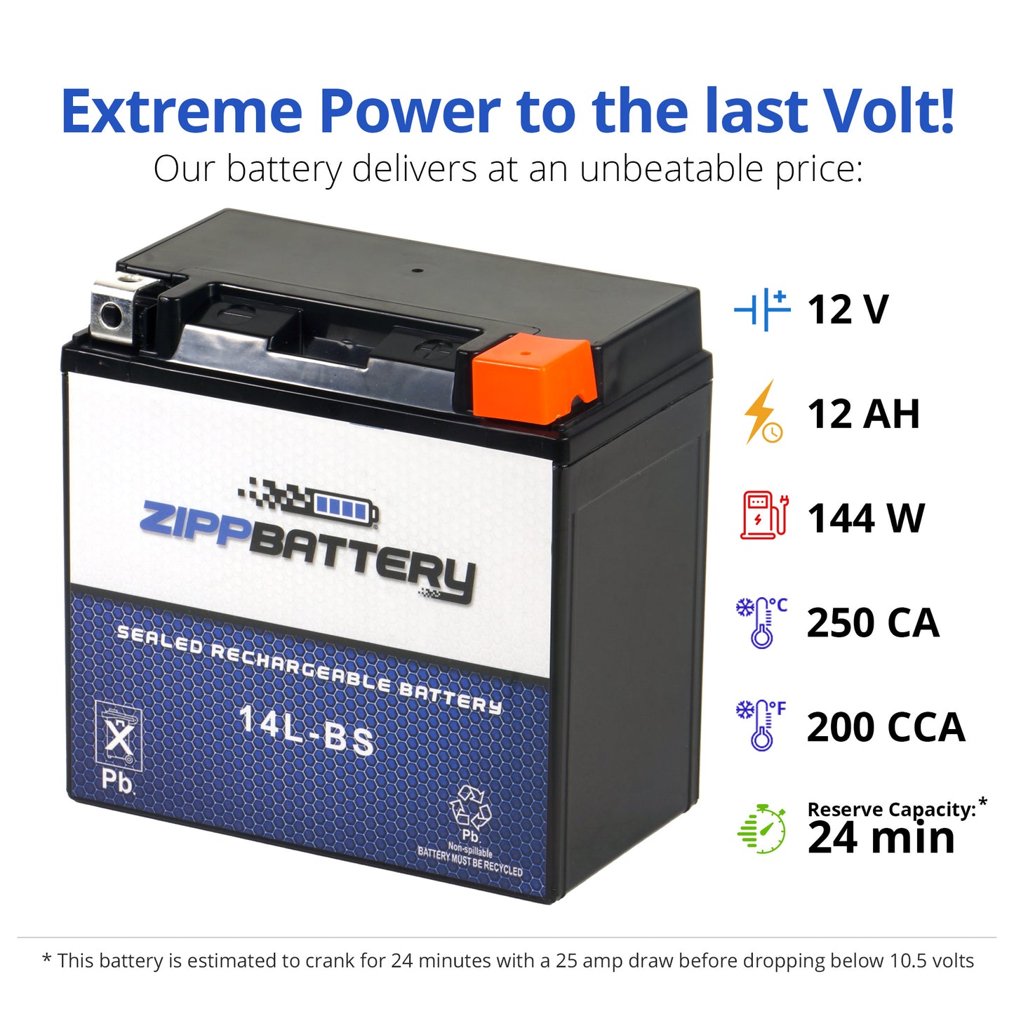 YTX14L-BS High Performance Power Sports Battery