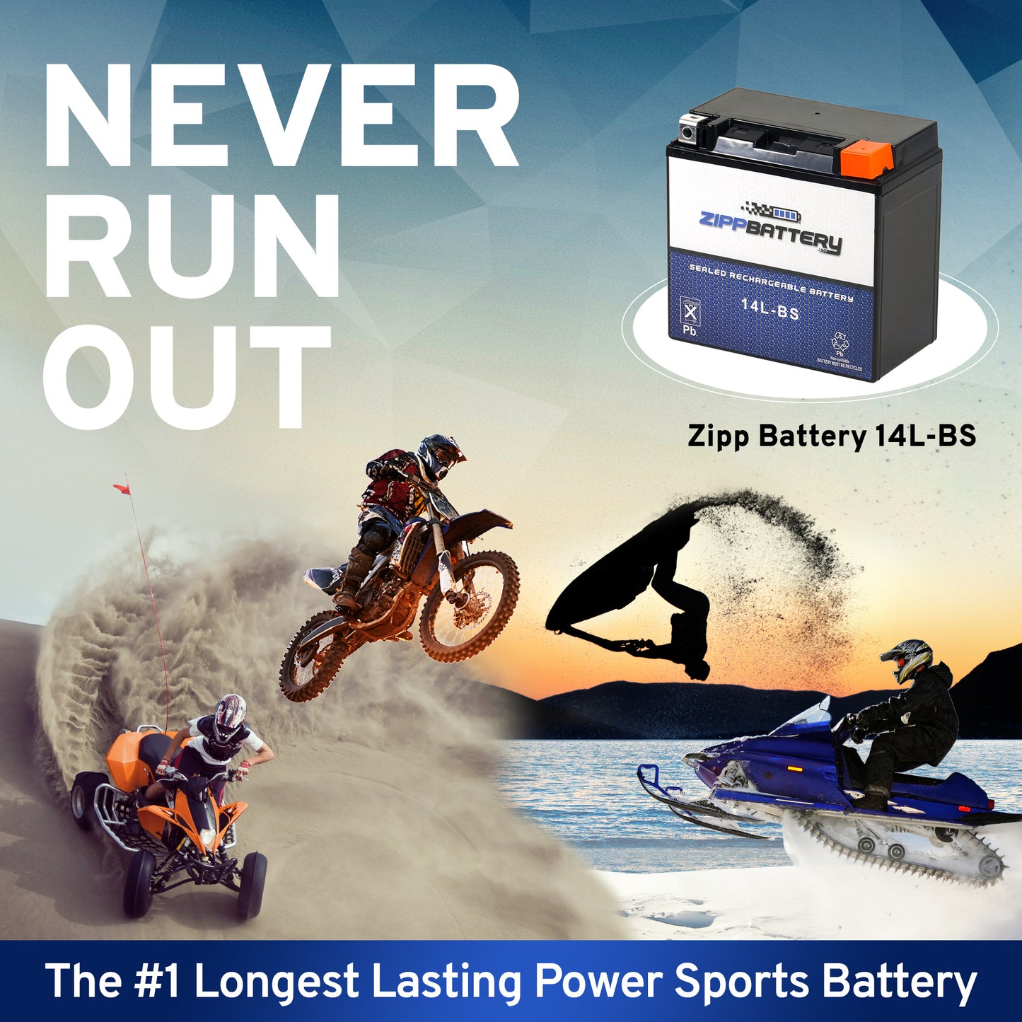 YTX14L-BS High Performance Power Sports Battery