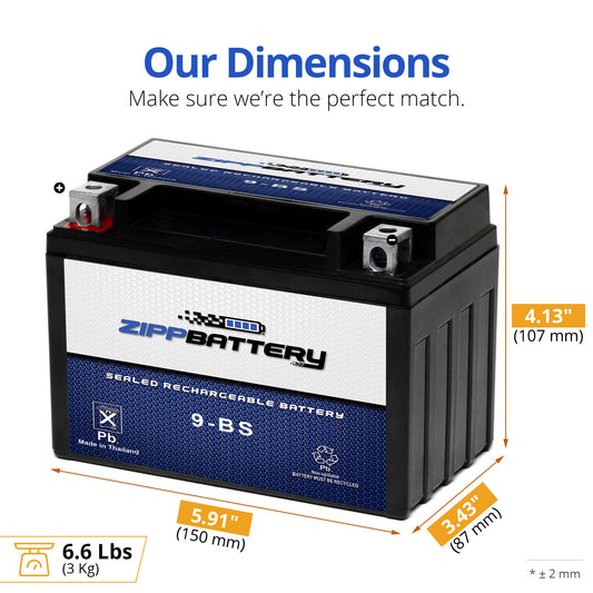 YTX9-BS High Performance Power Sports Battery