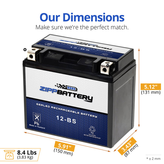 YTX12-BS High Performance Power Sports Battery