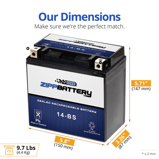 YTX14-BS High Performance Power Sports Battery