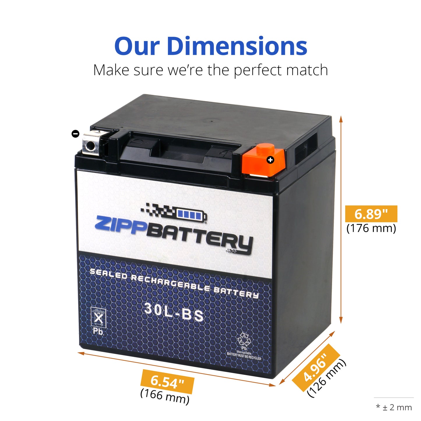 YTX30L-BS High Performance Power Sports Battery