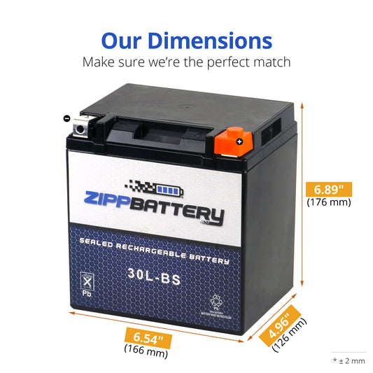 YTX30L-BS High Performance Power Sports Battery
