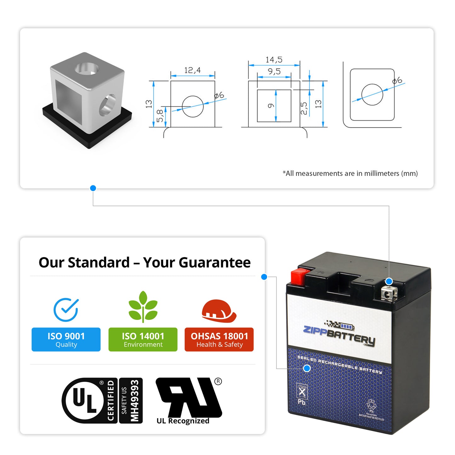 YB14A-A2 High Performance Power Sports Battery