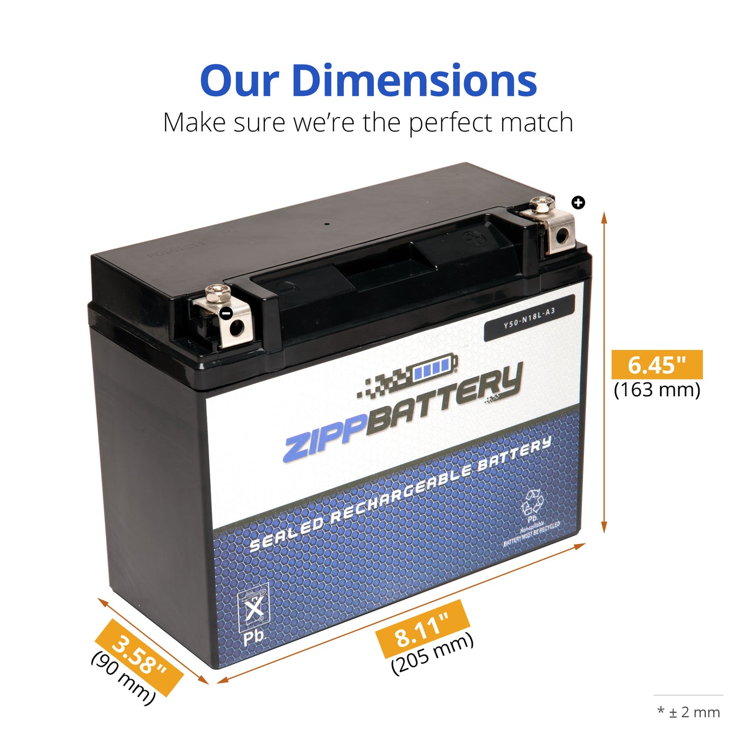 Y50-N18L-A3 High Performance Power Sports Battery
