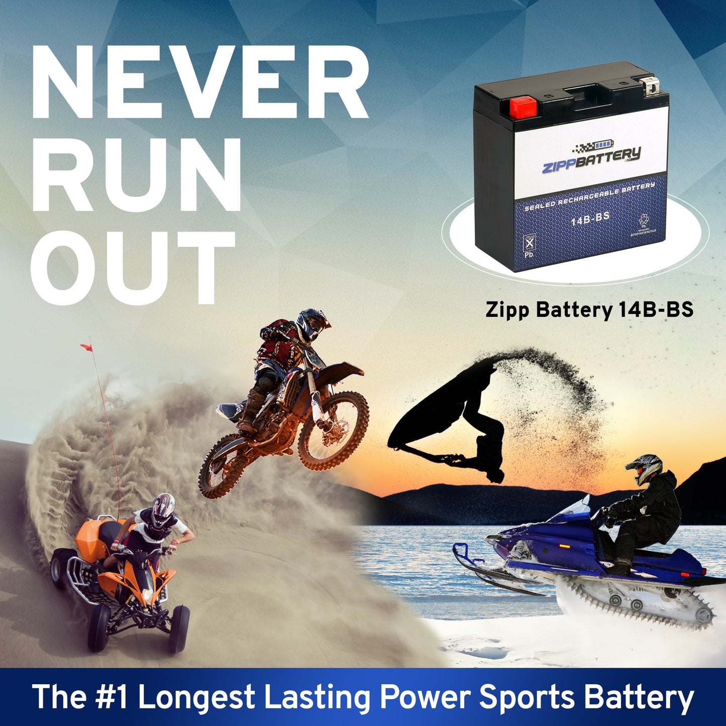 YT14B-BS High Performace Power Sports Battery