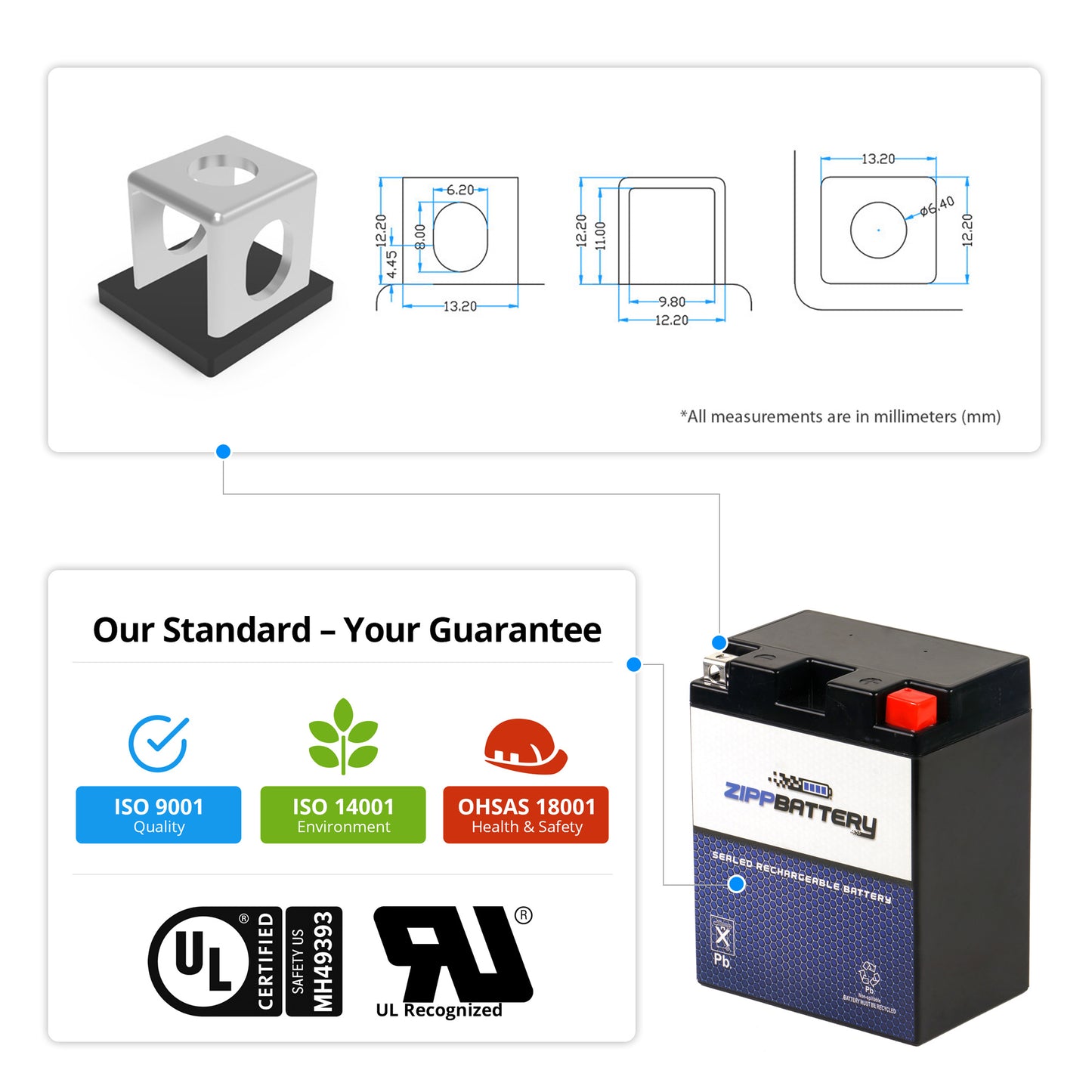 YTX14AHL-BS High Performance Power Sports Battery