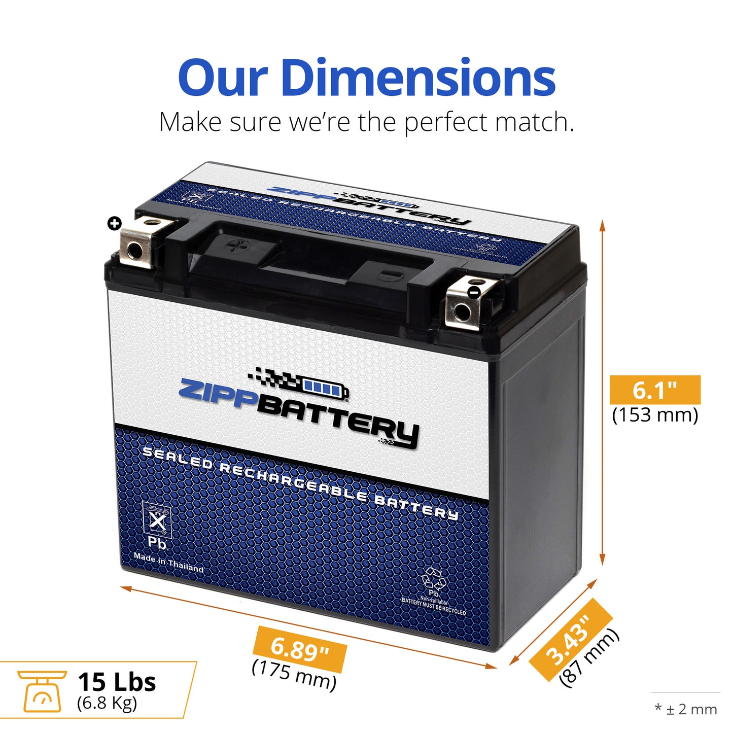YTX20H-BS High Performance Power Sports Battery