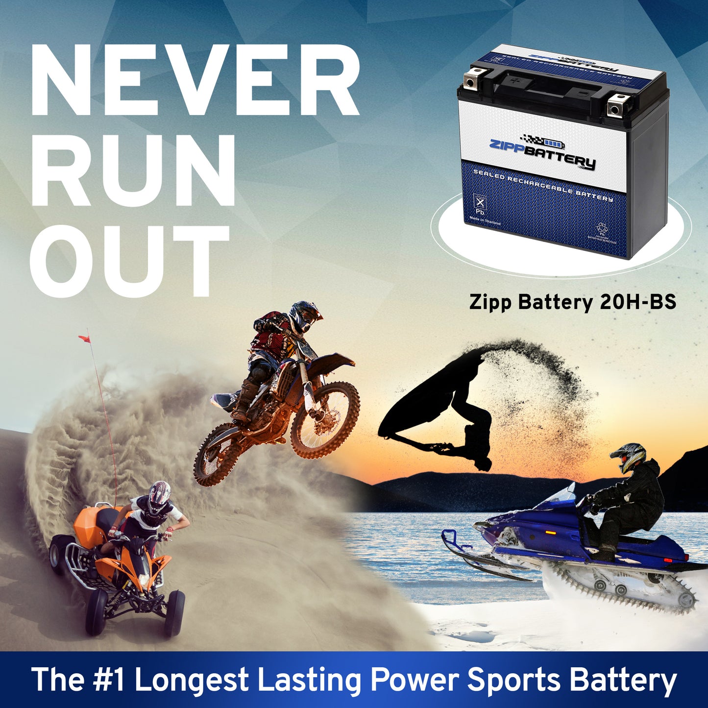 YTX20H-BS High Performance Power Sports Battery