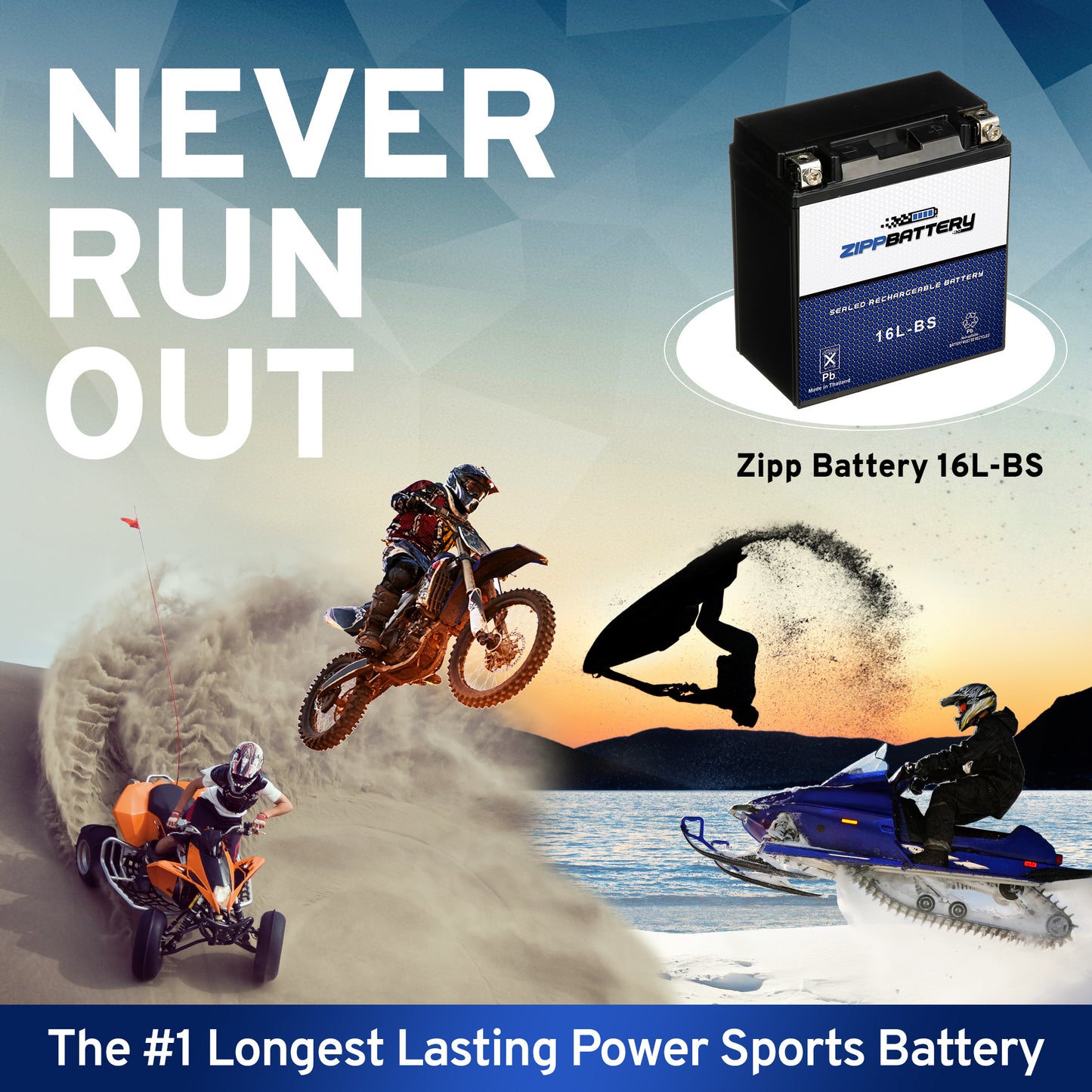 YTX16L-BS High Performance Power Sports Battery