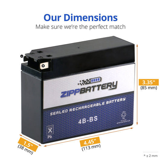 YT4B-BS High Performance Power Sports Battery