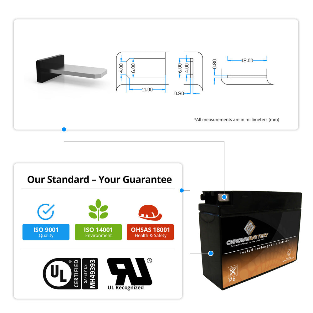 YT4B-BS High Performance Power Sports Battery